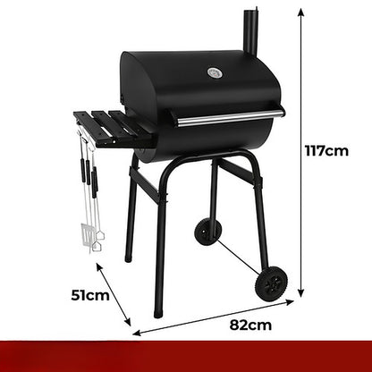 Gratar de Gradina pe Carbuni idealSTORE 82x51x117 cm cu Capac si Termometru