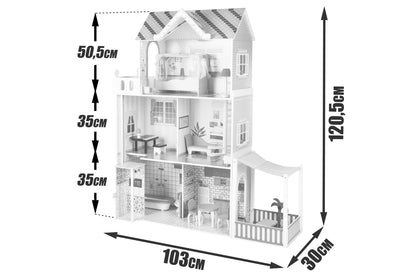 Casa din lemn pentru papusi cu LED, Multicolor Kinderplay Green GS0021
