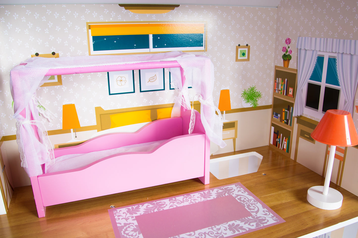 Casa din lemn pentru papusi cu LED, Multicolor Kinderplay Green GS0021