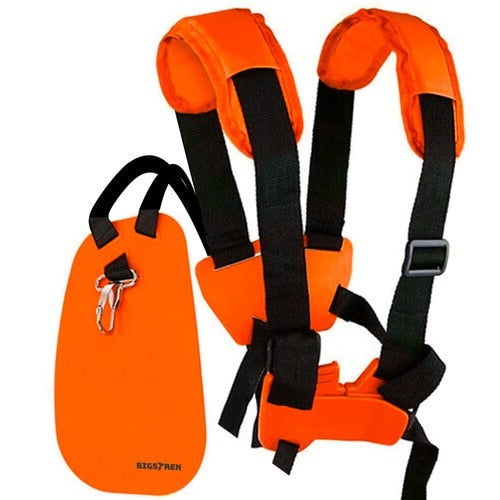 Ham Profesional idealSTORE pentru Motocoasa, Centuri Reglabile, Lungime maxima centura 120 cm, Universal, Lungime Totala reglabila 50-85 cm, Negru-Portocaliu