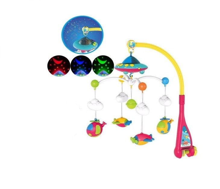 Carusel muzical SLC 'Fly dream premium' cu lumini si jucarii zornaitoare, montare usoara,