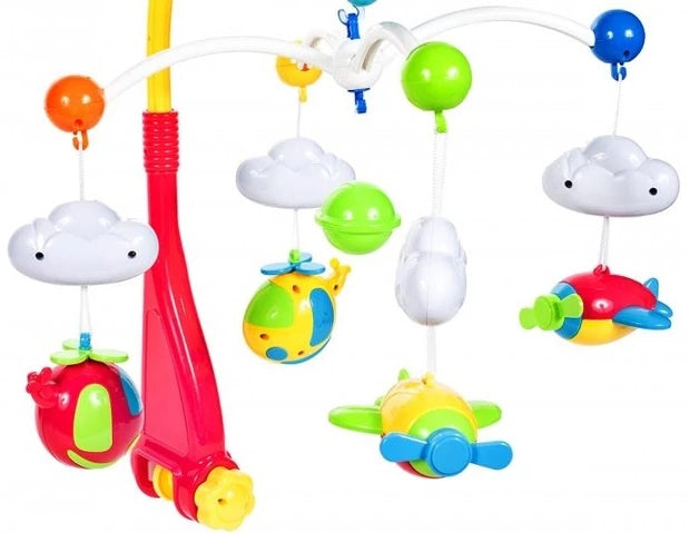 Carusel muzical SLC 'Fly dream premium' cu lumini si jucarii zornaitoare, montare usoara,