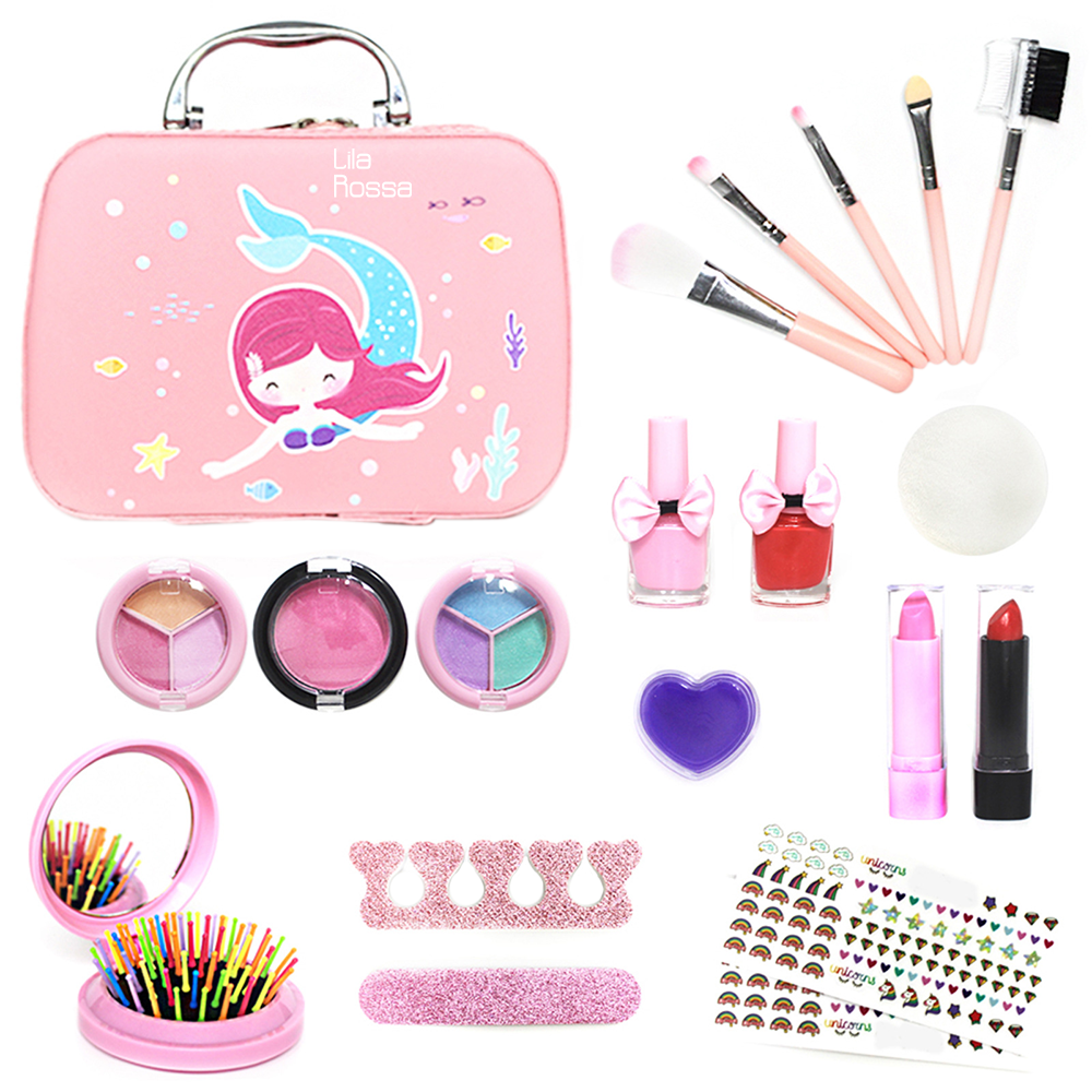 Trusa beauty makeup copii si unghii, machiaj sirena