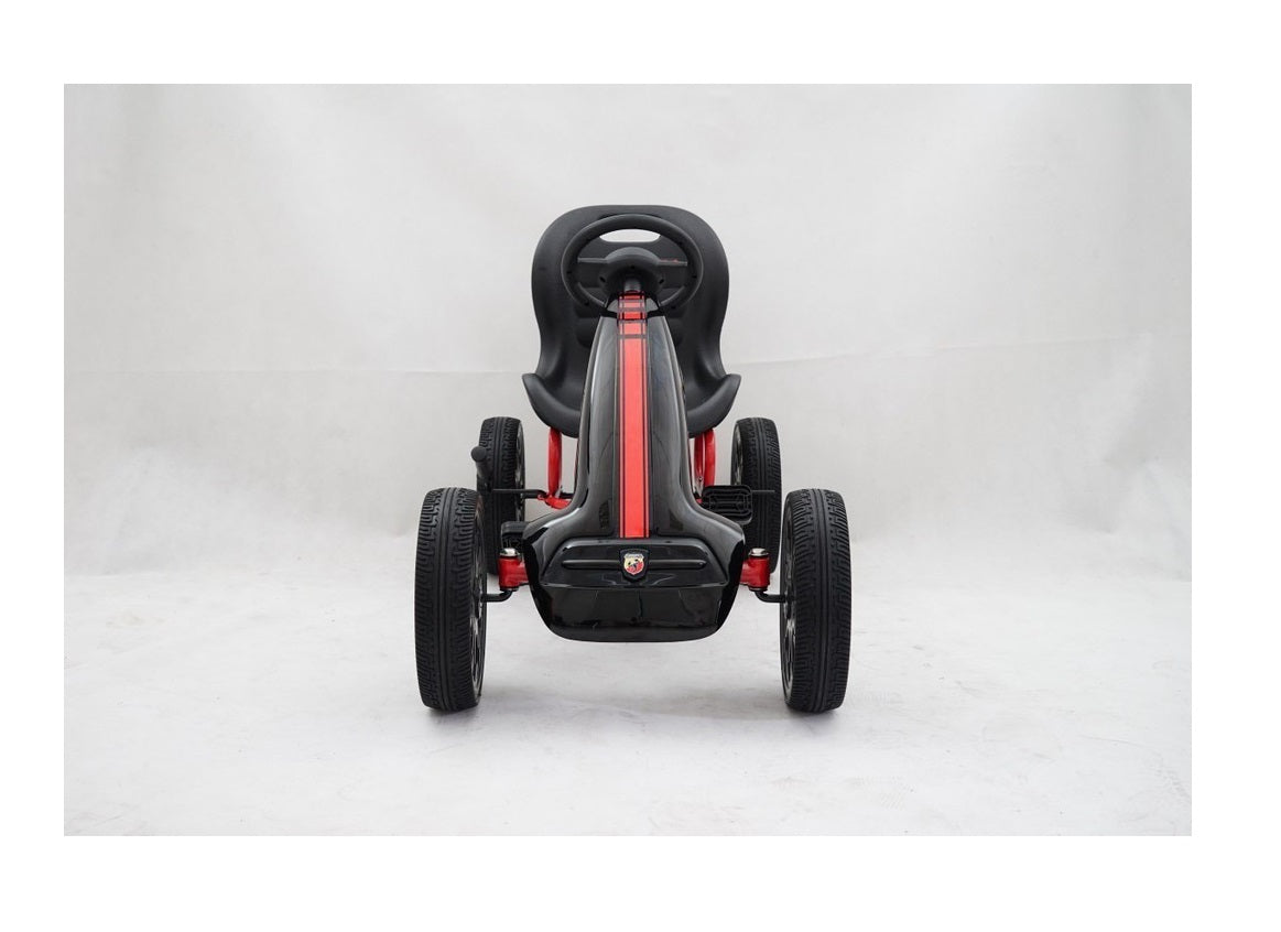 Kart cu pedale idealSTORE GO RACE ABARTH Black Collection, Dimensiuni 113 x 73 x 58 cm, Licentiat, Scaun confortabil, reglabil - 3 pozitii, Asigura confort si siguranta