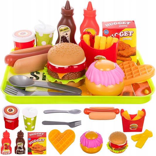 Set Fastfood, Iso Trade, Plastic, 3 ani, 26 piese, Multicolor