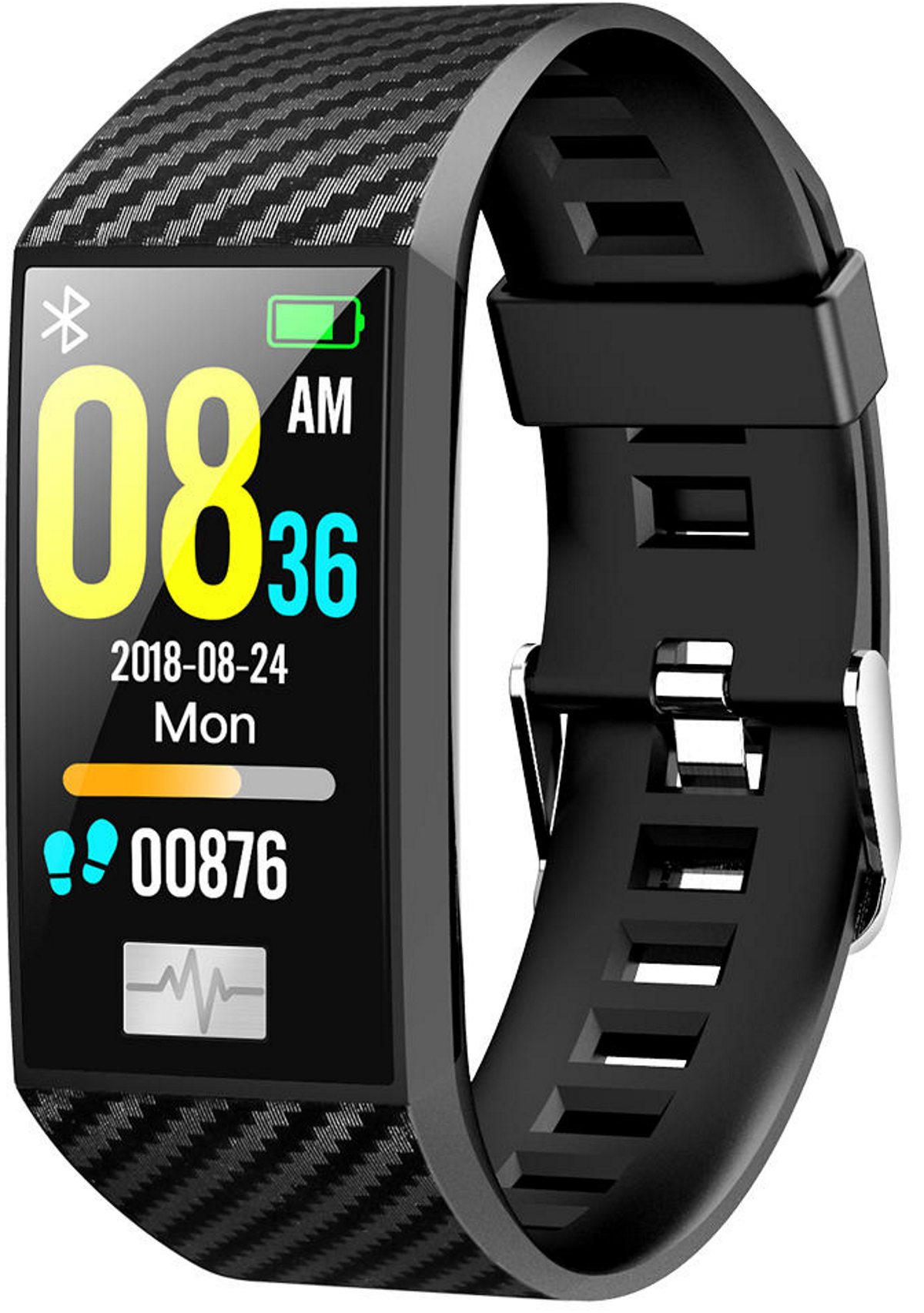 Smartwatch si bratara fitness Diamond 58, Monitorizare fitness, Ritm Cardiac, Respiratie, Pasi, Monitorizare Somn, Monitorizare EKG, multiple programe pentru monitorizarea sportului, Silicon Neagra