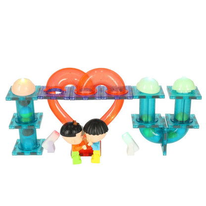 Set de constructie Magnetic IdealStore,Contine 201 piese magnetice luminoase,Stimuleaza Imaginatia si Creativitatea