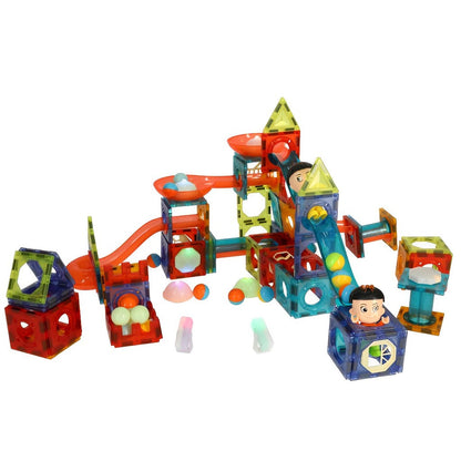 Set de constructie Magnetic IdealStore,Contine 201 piese magnetice luminoase,Stimuleaza Imaginatia si Creativitatea