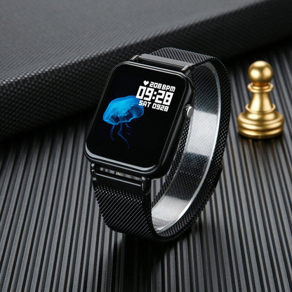 Smartwatch si Bratara Sport Diamond Y6 pro max, Monitorizare Ritm Cardiac, Monitorizare Tensiune, Pedometru, Monitorizare Sanatate, Somn, Monitorizare Fitness, Notificari Apeluri si Aplicatii, Bratra Metalica cu prindere magnetica, Negru