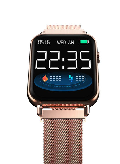 Smartwatch si Bratara Sport Diamond Y6 pro max, Monitorizare Ritm Cardiac, Monitorizare Tensiune, Pedometru, Monitorizare Sanatate, Somn, Monitorizare Fitness, Notificari Apeluri si Aplicatii, Bratra Metalica cu prindere magnetica, Roz