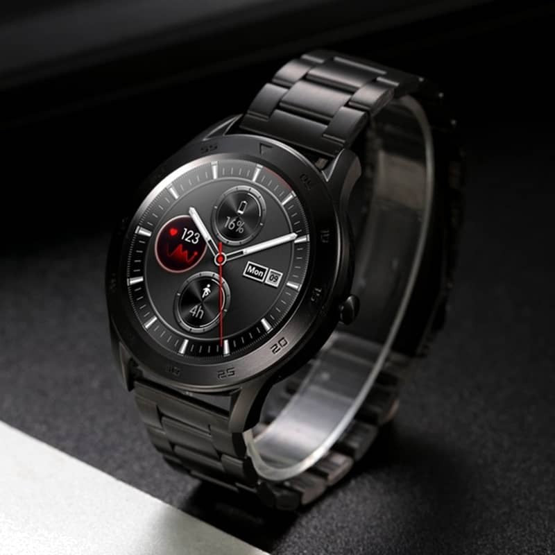 Ceas Smartwatch si Bratara Fitness Digital Fit, Notificari Apeluri si Aplicatii, Monitorizare Ritm Cardiac, Presiune Arteriala, Pedometru, Monitorizare Somn, Monitorizare Activitati Fizice, Giroscop, Bratara Metalica, Negru alaturi de bratara Silicon