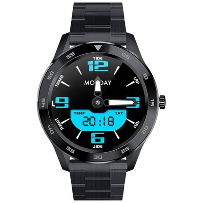 Ceas Smartwatch si Bratara Fitness Digital Fit, Notificari Apeluri si Aplicatii, Monitorizare Ritm Cardiac, Presiune Arteriala, Pedometru, Monitorizare Somn, Monitorizare Activitati Fizice, Giroscop, Bratara Metalica, Negru alaturi de bratara Silicon