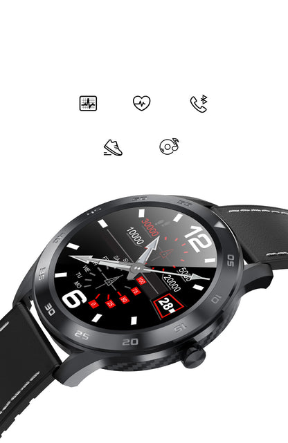 Ceas Smartwatch si Bratara Fitness Digital Fit, Notificari Apeluri si Aplicatii, Monitorizare Ritm Cardiac, Presiune Arteriala, Pedometru, Monitorizare Somn, Monitorizare Activitati Fizice, Giroscop, Bratara Piele, Negru alaturi de bratara Silicon Cadou