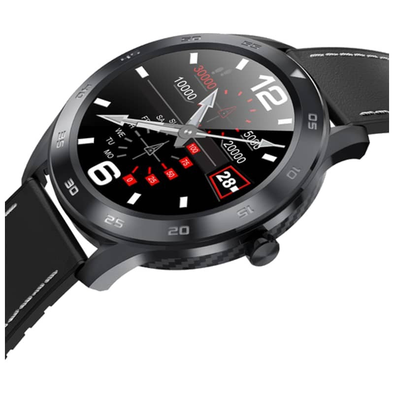 Ceas Smartwatch si Bratara Fitness Digital Fit, Notificari Apeluri si Aplicatii, Monitorizare Ritm Cardiac, Presiune Arteriala, Pedometru, Monitorizare Somn, Monitorizare Activitati Fizice, Giroscop, Bratara Piele, Negru alaturi de bratara Silicon Cadou