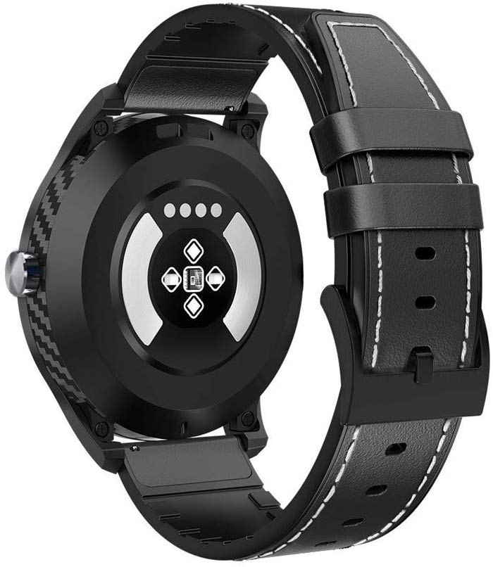 Ceas Smartwatch si Bratara Fitness Digital Fit, Notificari Apeluri si Aplicatii, Monitorizare Ritm Cardiac, Presiune Arteriala, Pedometru, Monitorizare Somn, Monitorizare Activitati Fizice, Giroscop, Bratara Piele, Negru alaturi de bratara Silicon Cadou