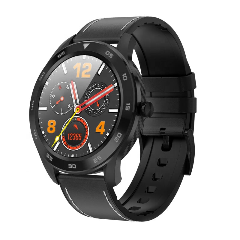 Ceas Smartwatch si Bratara Fitness Digital Fit, Notificari Apeluri si Aplicatii, Monitorizare Ritm Cardiac, Presiune Arteriala, Pedometru, Monitorizare Somn, Monitorizare Activitati Fizice, Giroscop, Bratara Piele, Negru alaturi de bratara Silicon Cadou