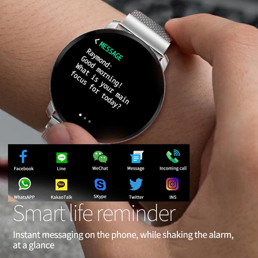 Ceas SmartWatch si Bratara Fitness Full Screen 68, Bratara Metalica Magnetica, Monitorizare ritm cardiac, Monitorizare Somn si Tensiune arteriala, Notificari Apeluri/Fb/Sms, Rezistent la Apa Ip67, Ecran 1.23 Full Touch, Argintiu