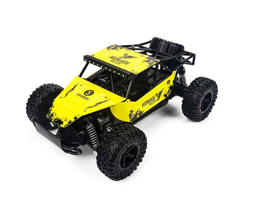 Masinuta Cu Telecomanda si Suspensii Metal OFFROAD, Scara 1.16, Marime 28 x 18.5 x 12 cm, Manevrabilitate Ridicata, Cauciucuri Rezistente, Telecomanda Usor de Folosit, Viteza Maxima 20 km/h, Culoare Galbena
