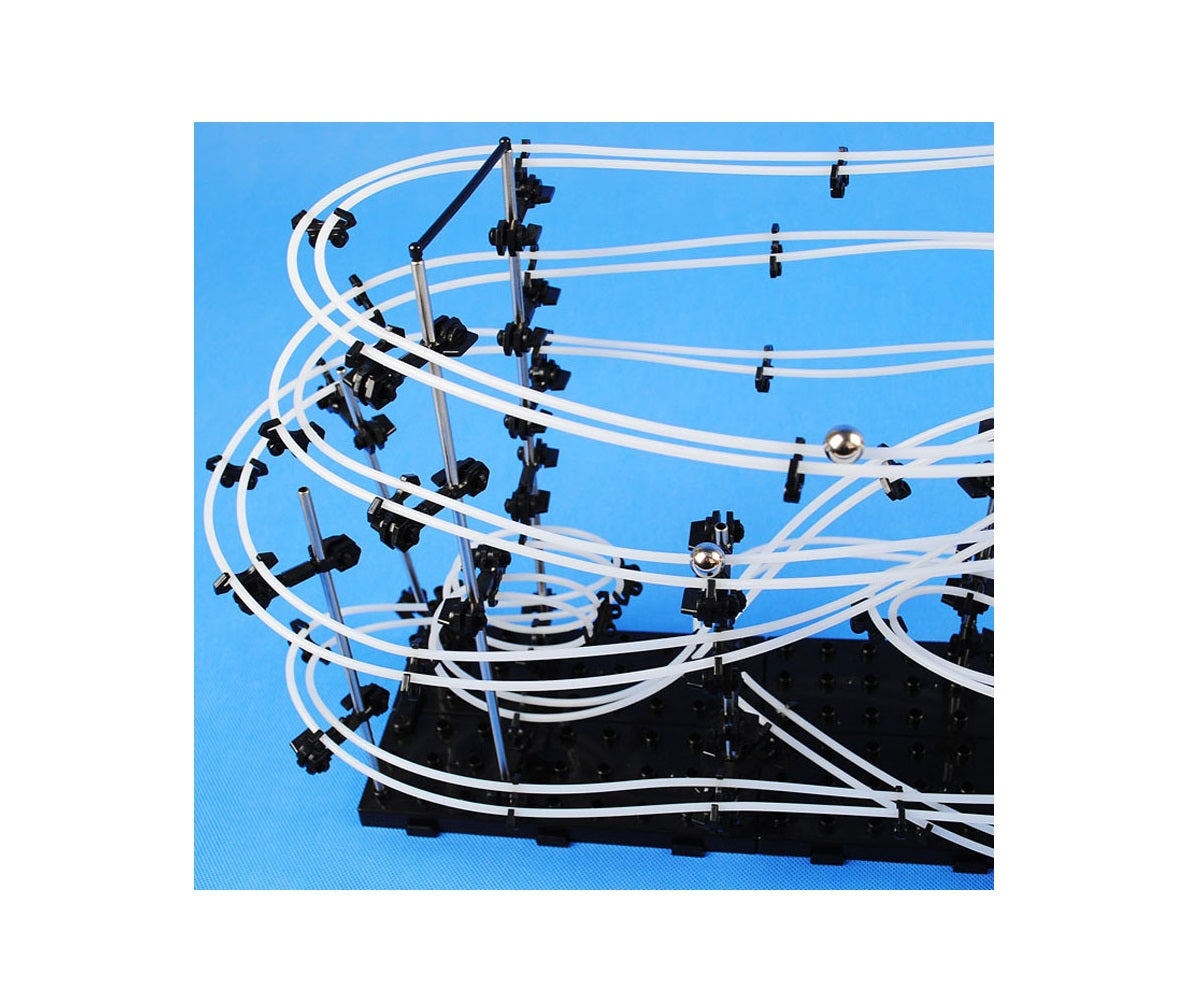 Set de constructie Ball RollerCoaster Spacerail Nivel 3 idealSTORE, Dimensiuni 71 x 36 x 20 cm, Include 128 de elemente, Sporeste divertismentul creativ si provocarile mentale