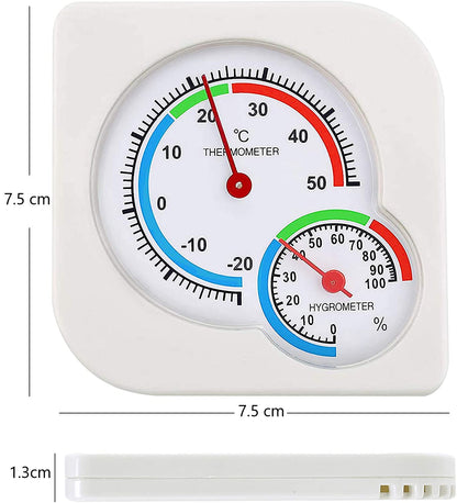 Termometru idealSTORE cu Higrometru de Umiditate incorporat, Exterior/Interior, Gama de masurare de la 0 la 100% cu o diviziune de 2%, Masurate -20 pana la 50 grade Celsius cu prima gradare, Amplasare pe Perete sau pe Masa