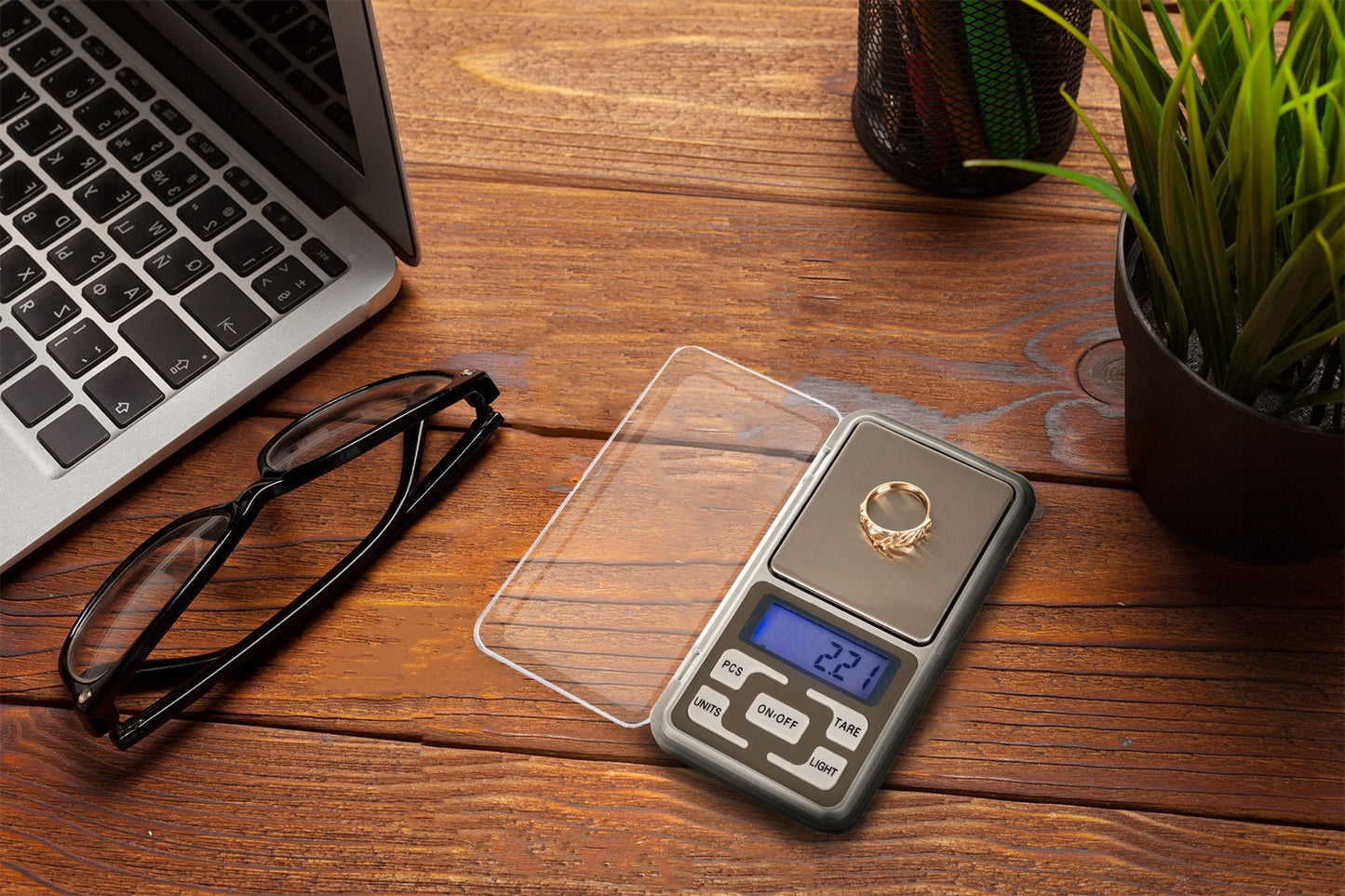 Cantar Electronic de Buzunar idealSTORE, Afisaj LCD, Capacitate maxima 200 g, Comutator Automat, Ideal pentru Bijuterii, Unitati de masurare, g, tl, oz, ct, gn, Display iluminat din Spate