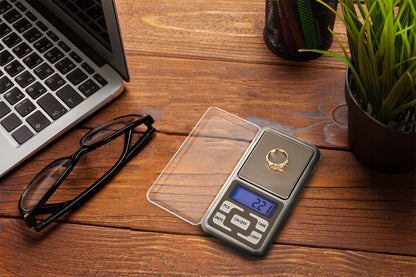 Cantar Electronic de Buzunar idealSTORE, Afisaj LCD, Capacitate maxima 200 g, Comutator Automat, Ideal pentru Bijuterii, Unitati de masurare, g, tl, oz, ct, gn, Display iluminat din Spate