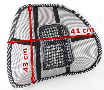 Suport Lombar pentru Scaun de Birou-Auto Relax Time idealSTORE, Realizat din cadru metalic, Plasa flexibila, Ajuta la Corectarea pozitie Coloanei, Usor de montat, Prindere in curele elastice