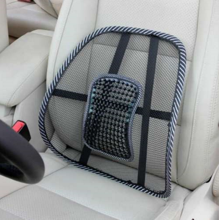 Suport Lombar pentru Scaun de Birou-Auto Relax Time idealSTORE, Realizat din cadru metalic, Plasa flexibila, Ajuta la Corectarea pozitie Coloanei, Usor de montat, Prindere in curele elastice