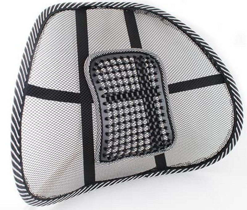 Suport Lombar pentru Scaun de Birou-Auto Relax Time idealSTORE, Realizat din cadru metalic, Plasa flexibila, Ajuta la Corectarea pozitie Coloanei, Usor de montat, Prindere in curele elastice