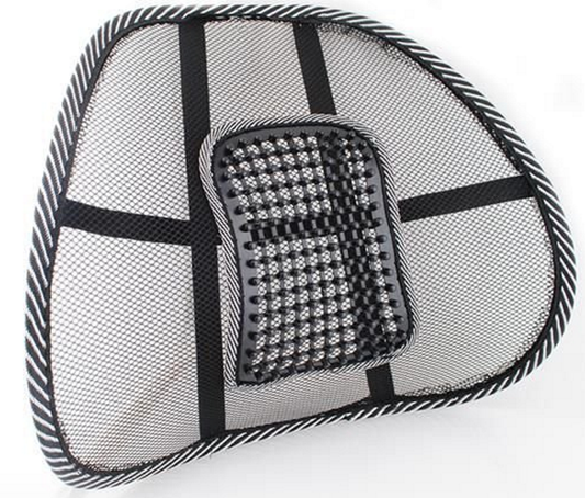 Suport Lombar pentru Scaun de Birou-Auto Relax Time idealSTORE, Realizat din cadru metalic, Plasa flexibila, Ajuta la Corectarea pozitie Coloanei, Usor de montat, Prindere in curele elastice