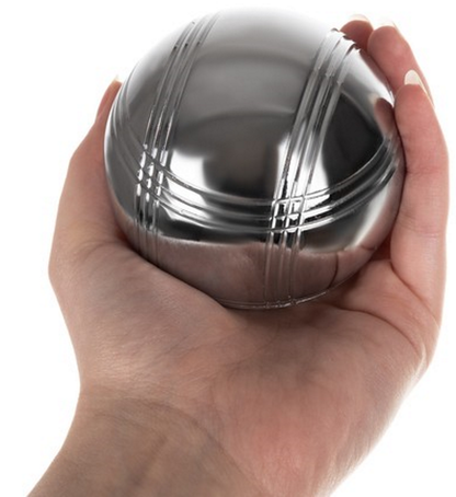 Joc Interactiv Boules idealStore, 8 Bile Cromate, 1 Minge de Referinta din Lemn, Sfoara Pentru Masurarea Distantei, Husa cu Fermoar si Maner, Pentru Toate Varstele