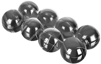 Joc Interactiv Boules idealStore, 8 Bile Cromate, 1 Minge de Referinta din Lemn, Sfoara Pentru Masurarea Distantei, Husa cu Fermoar si Maner, Pentru Toate Varstele