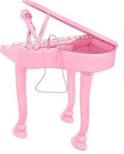 Pian electronic KnFong cu Scaun si Microfon idealSTORE, Dimensiuni 60 x 40 cm, Functie de Inregistrare, Oprire, Demonstratie, Conectare cu telefon, Include 36 de taste, Cablu auxiliar, 4 Tipuri de sunete