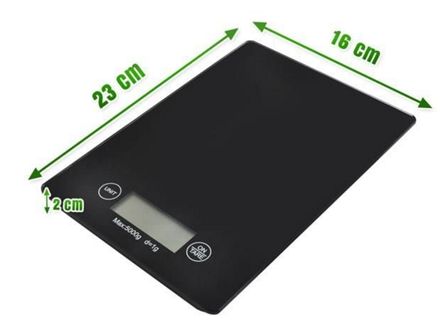 Cantar Electronic de Bucatarie idealSTORE, Dimensiuni 23 x 2 x 16 cm, Afisaj LCD mare, Oprire Automata, Piciaore din Cauciuc, Asigura stabilitate si nu se zgarie, Suprafata de sticla 4 mm, Rezistent la deteriorare si usor de curatat