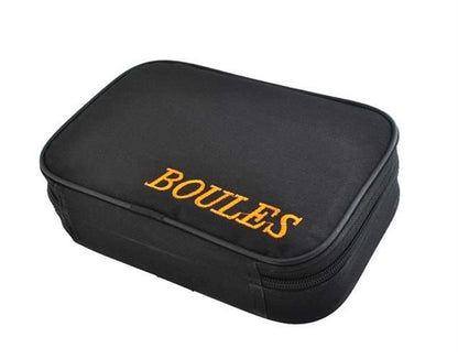 Joc Interactiv Boules idealStore, 6 Bile Cromate, 1 Minge de Referinta din Lemn, Sfoara Pentru Masurarea Distantei, Husa cu Fermoar si Maner, Pentru Toate Varstele