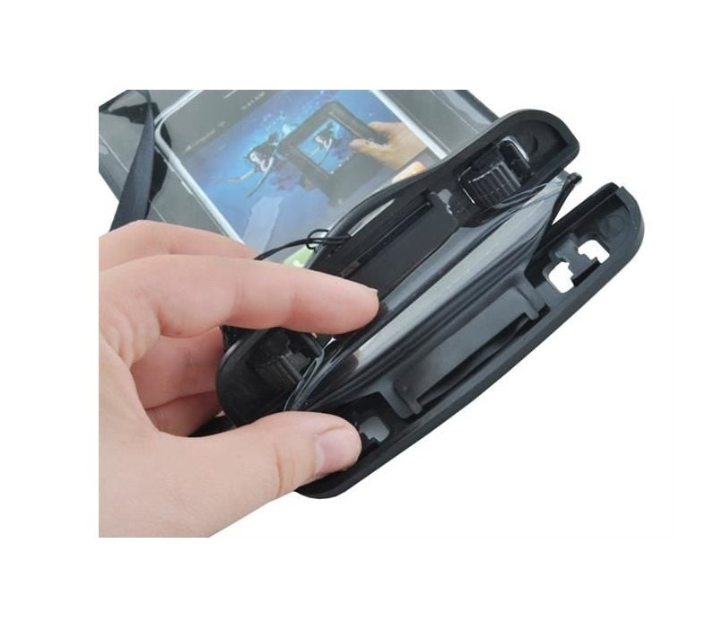 Husa impermeabila pentru Telefon SPACE BLACK idealSTORE, Asigura securitatea dispozitivului, Protejeaza perfect telefonul impotriva apei si a umiditatii in timpul rularii sau mersului cu bicicleta, Perfect pentru piscina, navigare, inot, plaja