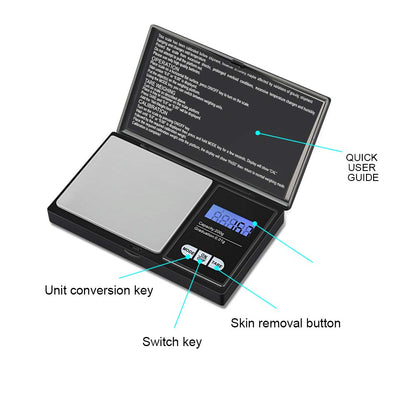 Cantar Electronic de Buzunar idealSTORE, Afisaj Digital LCD, Functie Tara, Greutate Suportata 200 G, Precizie de Cantarire 0, 01 g, Oprire Automata, Profesional, Cantarire Alimente - Ingrediente Bucatarie