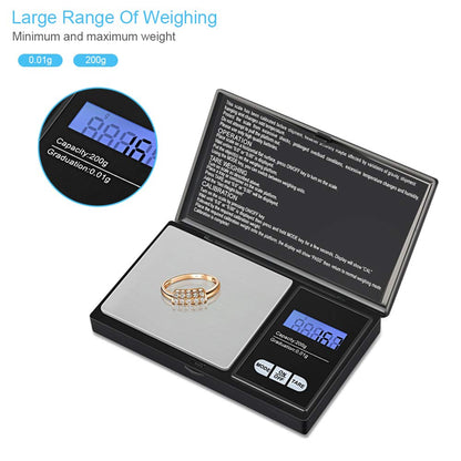 Cantar Electronic de Buzunar idealSTORE, Afisaj Digital LCD, Functie Tara, Greutate Suportata 200 G, Precizie de Cantarire 0, 01 g, Oprire Automata, Profesional, Cantarire Alimente - Ingrediente Bucatarie