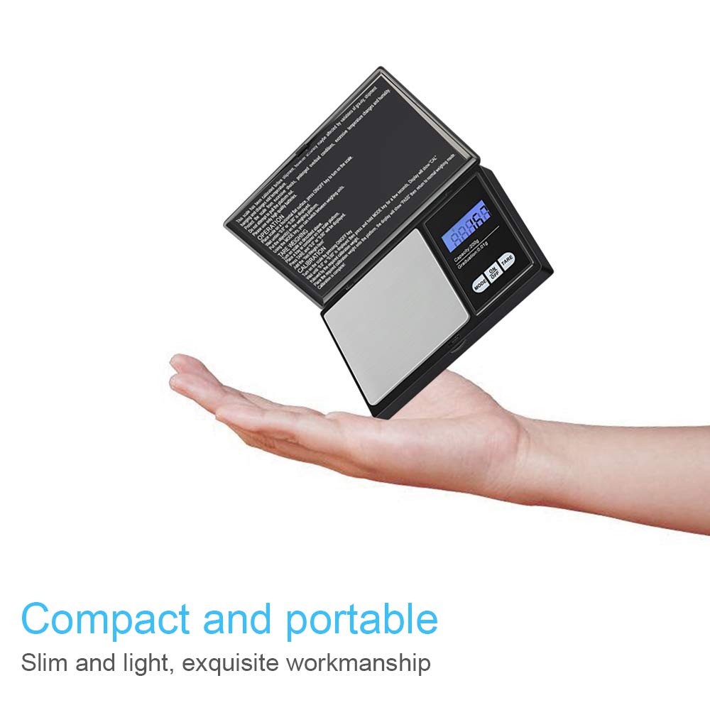 Cantar Electronic de Buzunar idealSTORE, Afisaj Digital LCD, Functie Tara, Greutate Suportata 200 G, Precizie de Cantarire 0, 01 g, Oprire Automata, Profesional, Cantarire Alimente - Ingrediente Bucatarie