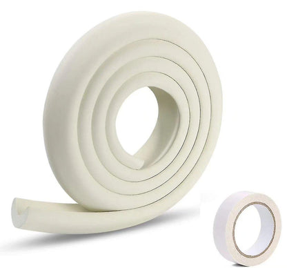 Banda Protectie Colturi si Margini Mobila pentru Copii, idealSTORE Lungime 2m, Grosime 11mm, Latime 3cm, Lungime banda adeziva 4,1m, Siguranta copii, Spuma alba, impermeabila si flexibila, Culoare ALB