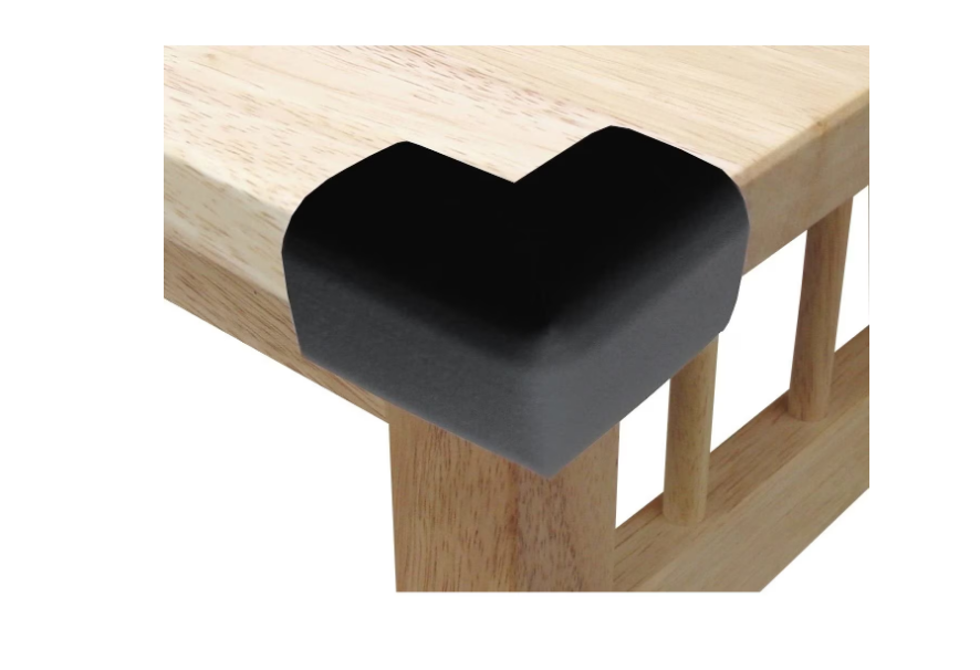 Banda Protectie Colturi si Margini Mobila pentru Copii, idealSTORE Lungime 2m, Grosime 11mm, Latime 3cm, Lungime banda adeziva 4,1m, Siguranta copii, Spuma alba, impermeabila si flexibila, Culoare Negru