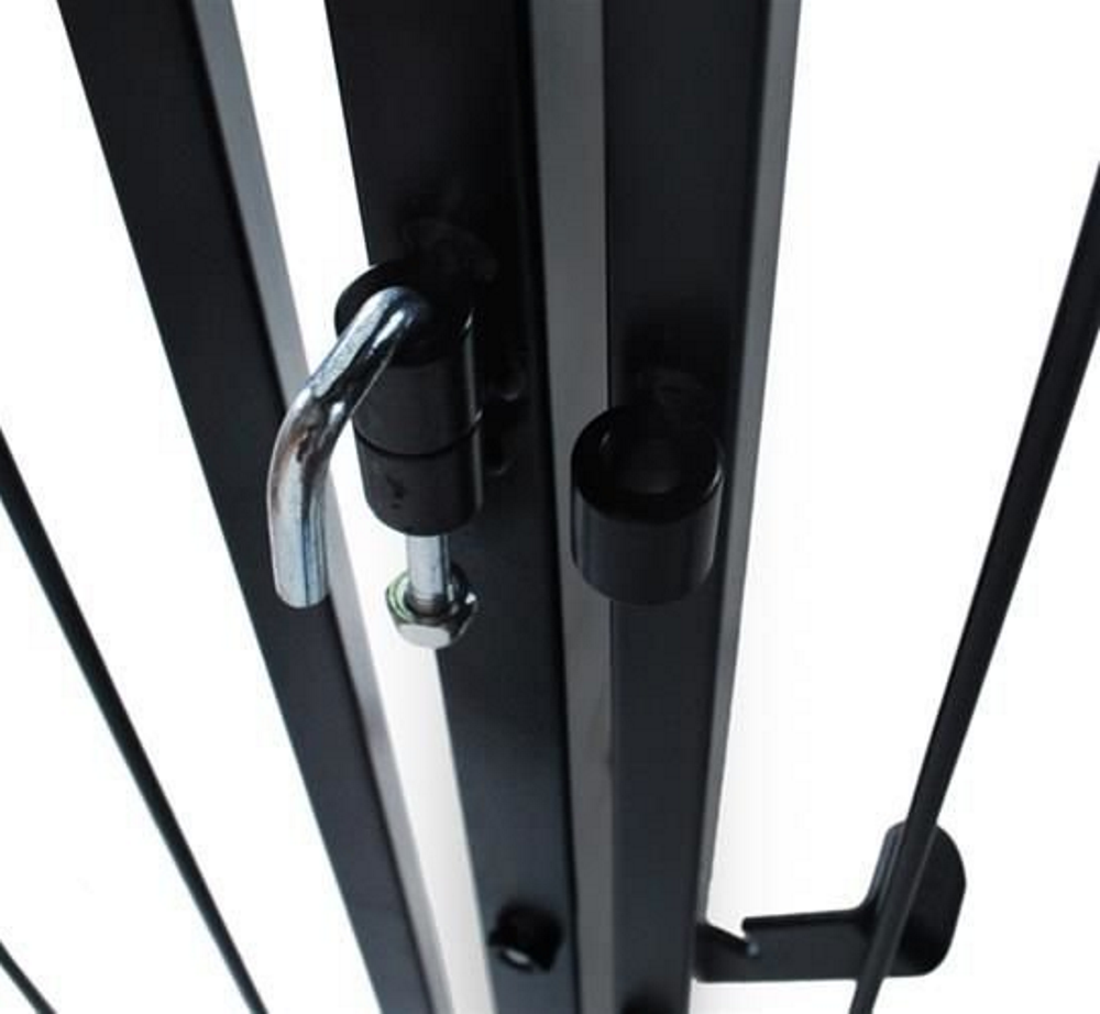 Tarc de Siguranta modular Safe Fence idealSTORE, Dimensiuni 74 x 304 cm Include 4 panouri laterale O poarta care poate fi asamblata in orice directie, Incuietoare, Fabricat din Otel, Aceesorii incluse, Design Autonom