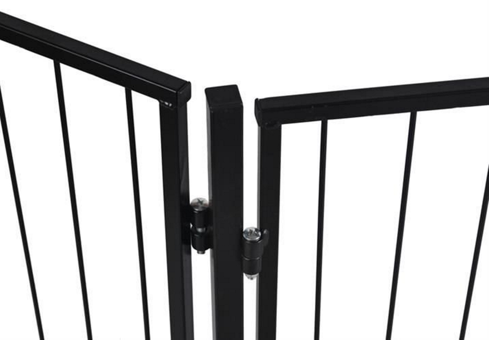 Tarc de Siguranta modular Safe Fence idealSTORE, Dimensiuni 74 x 304 cm Include 4 panouri laterale O poarta care poate fi asamblata in orice directie, Incuietoare, Fabricat din Otel, Aceesorii incluse, Design Autonom