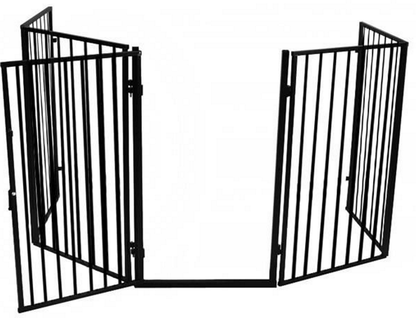 Tarc de Siguranta modular Safe Fence idealSTORE, Dimensiuni 74 x 304 cm Include 4 panouri laterale O poarta care poate fi asamblata in orice directie, Incuietoare, Fabricat din Otel, Aceesorii incluse, Design Autonom