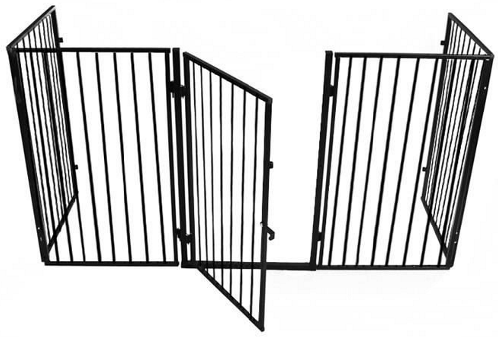 Tarc de Siguranta modular Safe Fence idealSTORE, Dimensiuni 74 x 304 cm Include 4 panouri laterale O poarta care poate fi asamblata in orice directie, Incuietoare, Fabricat din Otel, Aceesorii incluse, Design Autonom