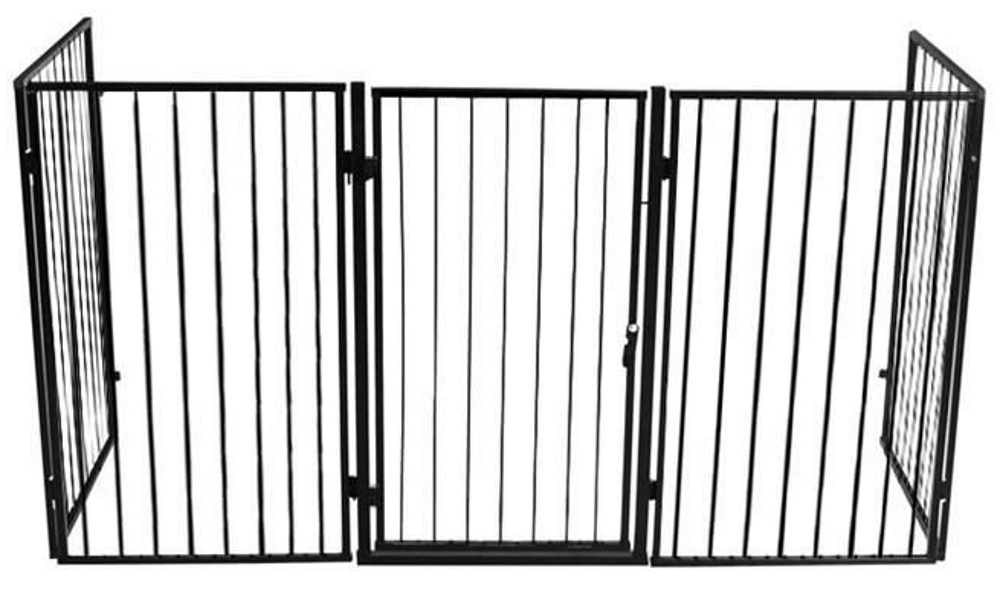 Tarc de Siguranta modular Safe Fence idealSTORE, Dimensiuni 74 x 304 cm Include 4 panouri laterale O poarta care poate fi asamblata in orice directie, Incuietoare, Fabricat din Otel, Aceesorii incluse, Design Autonom