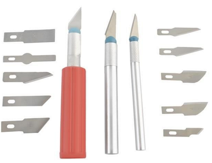 Set Cutite de Modelat idealSTORE, Include 3 Manere diferite, 13 lame de diferite marimi si forme, Ambalat in cutie cu banda magnetica, Perfect pentru Decoupage sau Lucrari delicate de modelare