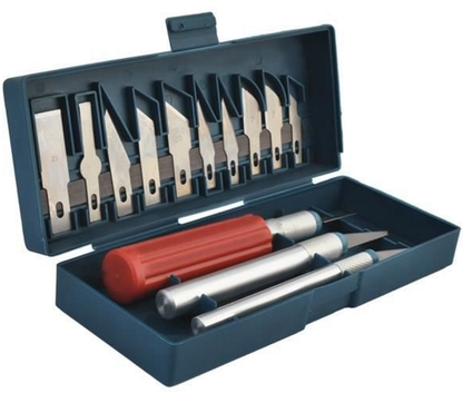 Set Cutite de Modelat idealSTORE, Include 3 Manere diferite, 13 lame de diferite marimi si forme, Ambalat in cutie cu banda magnetica, Perfect pentru Decoupage sau Lucrari delicate de modelare