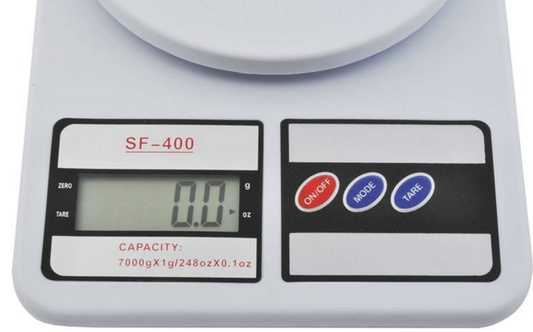 Cantar electronic de bucatarie SF400 idealSTORE, Dimensiuni 14 x 24 x 4 x 14 cm, Functie TAR, Matertial plastic durabil, Unitate de masura g/oz, Sarcina maxima 7 kg, Greutate 380 g, Culoare Alb