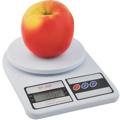 Cantar electronic de bucatarie SF400 idealSTORE, Dimensiuni 14 x 24 x 4 x 14 cm, Functie TAR, Matertial plastic durabil, Unitate de masura g/oz, Sarcina maxima 7 kg, Greutate 380 g, Culoare Alb